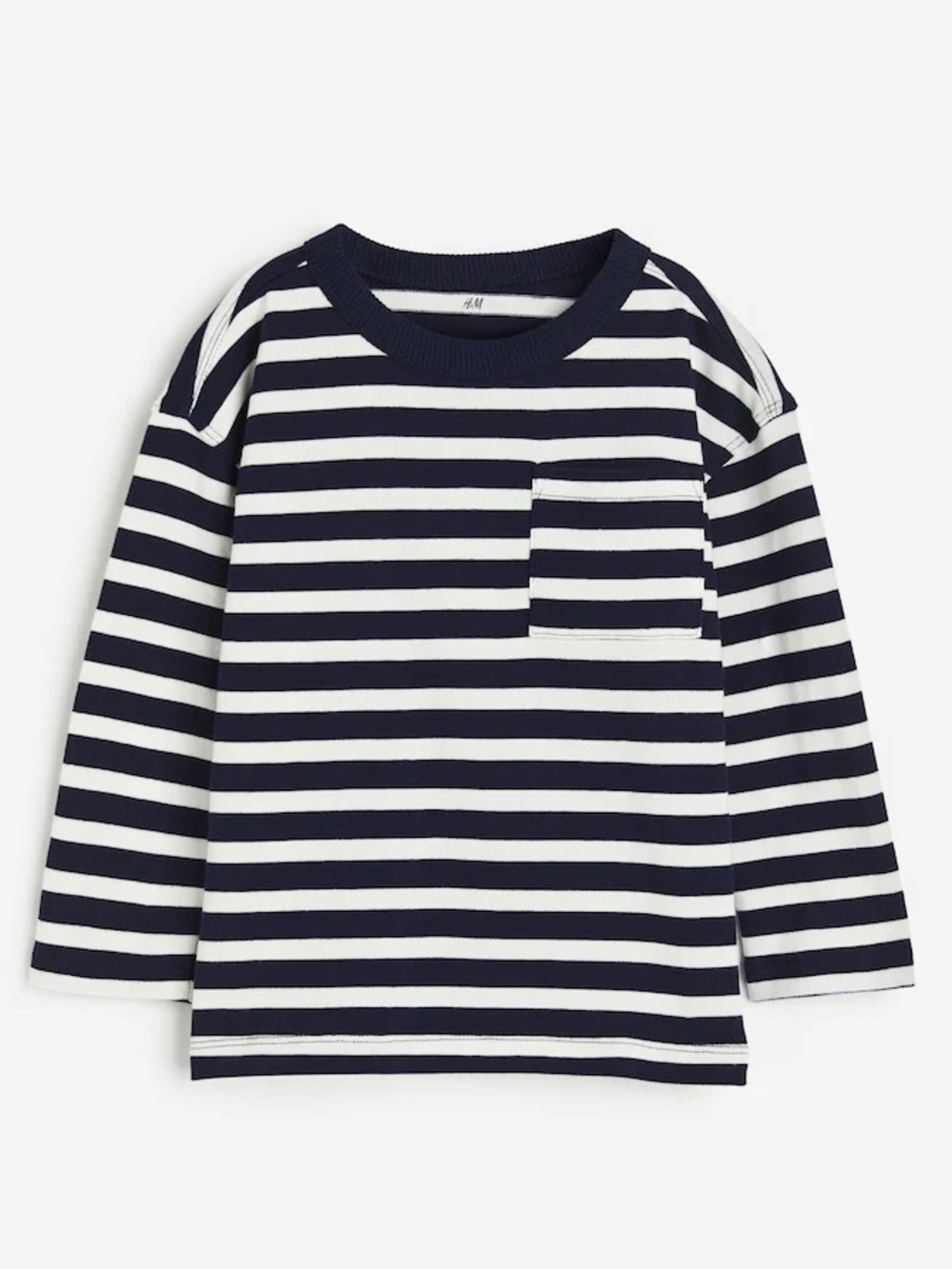 H&M Boys White and Blue Long Sleeve Top